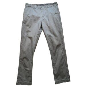 J.Crew Mens The Sutton Chino Pants 34x34 Gray Flat Front Slim Straight Casual